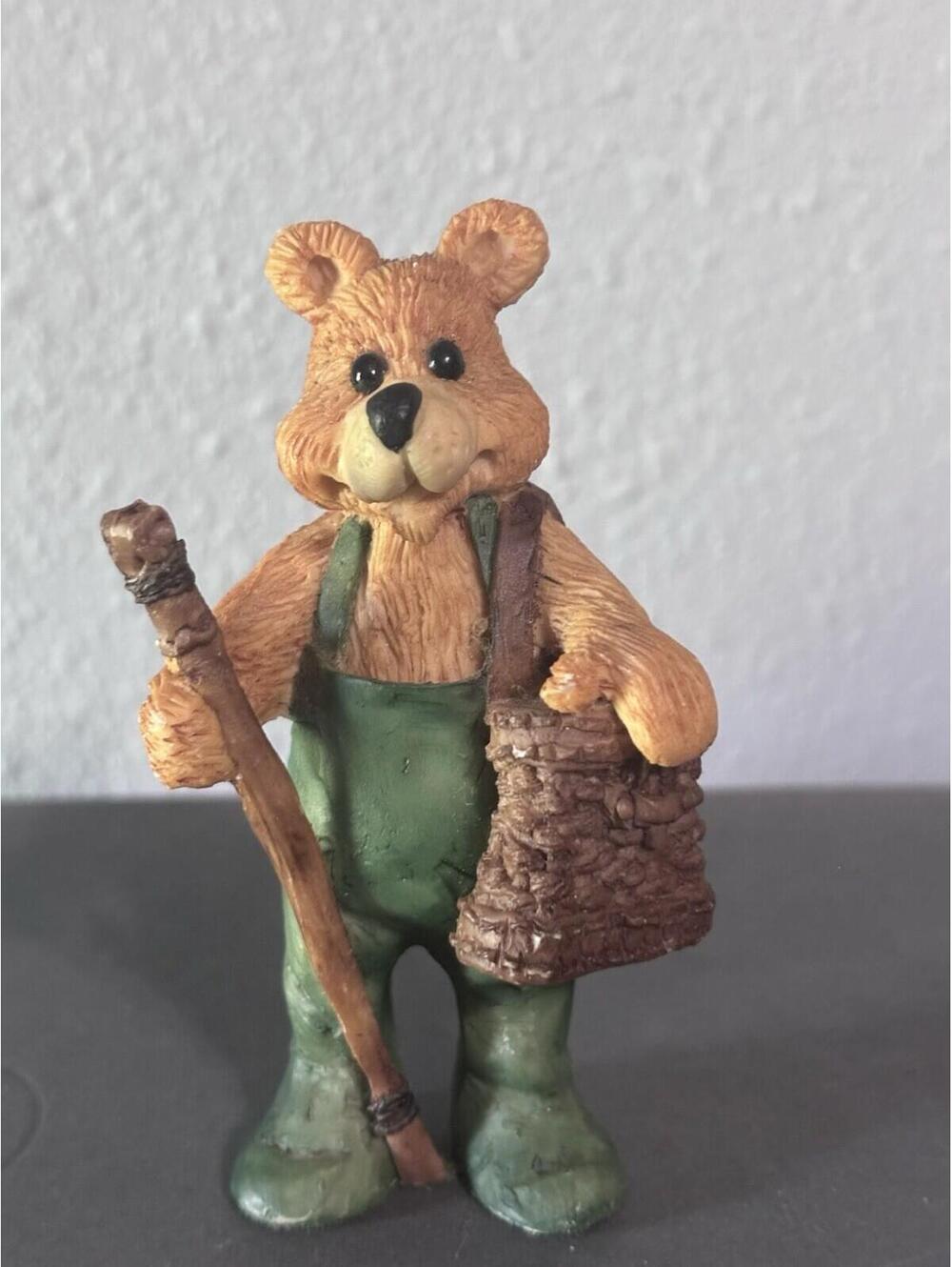 Land Of Legend “A Good Day” Bear Overalls Basket 1991 UK